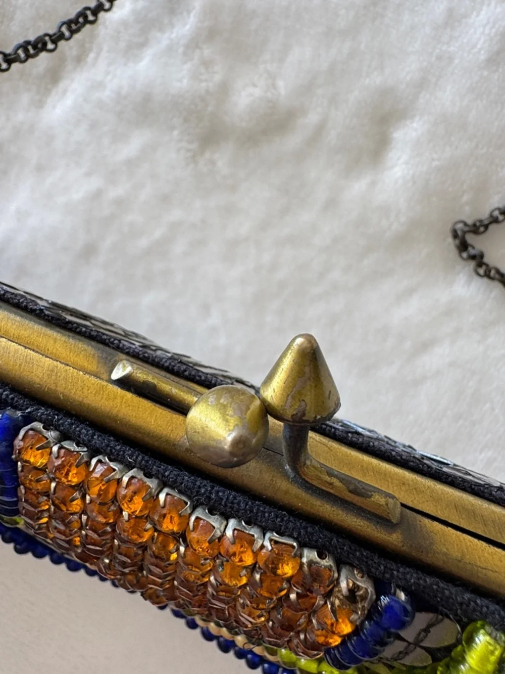 ARDEN B. Beaded Evening Clutch Bag in Copper/Gold and Multicolor
